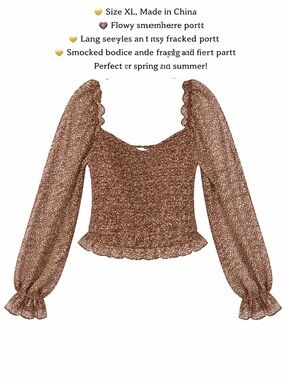 ⸻

ASTR The Label Smocked Floral Blouse – Women’s XL